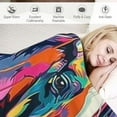 thumbnail image 3 of BCIIG Colorful Horse Blanket, Soft Fuzzy Lightweight Watercolor Art Flannel Throw Blanket Perfect for Couch, Bed, Travel &amp; Outdoor Use, Warm Fluffy Cozy Decor Blankets for Adults Kids   50x60in, 3 of 6