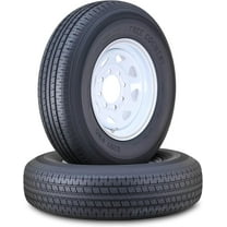 WINDA Trailer Tire Wheel Assembly ST235/80R16 10-Ply E 123L 8 Lug on 6.5" PCD White Spoke Rim ,SET 2