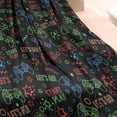 thumbnail image 3 of Multicolor Controllers Games Icons Black Pattern Blanket,Comfortable Soft Lamb Wool Throw Blanket,All Season,Warm Lightweight Blankets for Sofa Bed Couch Living Room Chair,30"x40", 3 of 4