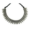 thumbnail image 3 of athizay Black Thin Thread Tribal Necklace with Earring oxidized silver metal beaded choker antique texture statement jewelry Set, 3 of 5