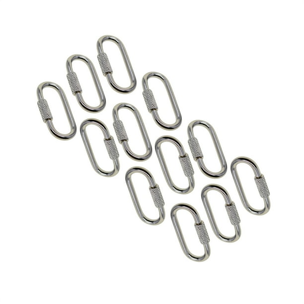 Billuyoard Mosquetón de 12 piezas, ganchos para llavero de viaje, eslabón de cadena portátil plateado Type3 NO3