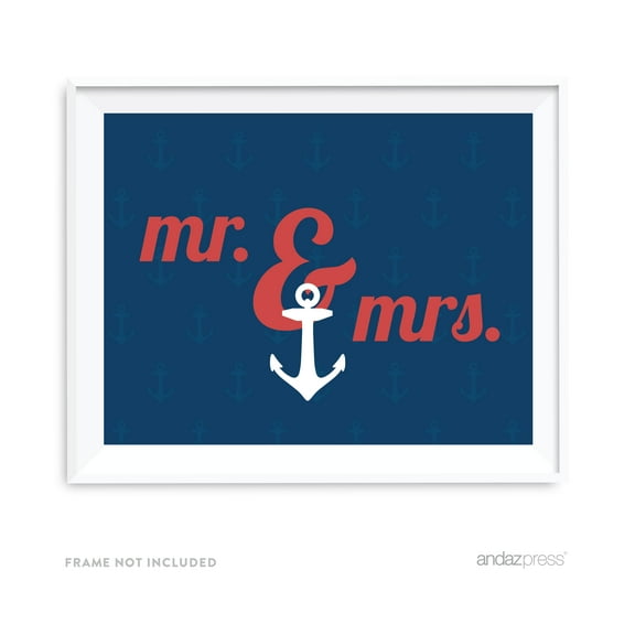 Mr. & Mrs. Nautical Ocean Adventure Wedding Party Signs