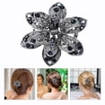 thumbnail image 3 of 2pcs Mini Jaw Clips Vintage Hair Claws Metal Rhinestone Claw Hair Clips Crystal Flower Hair Clip Non Slip Hair Barrette for Women Girls, Blue, 3 of 5