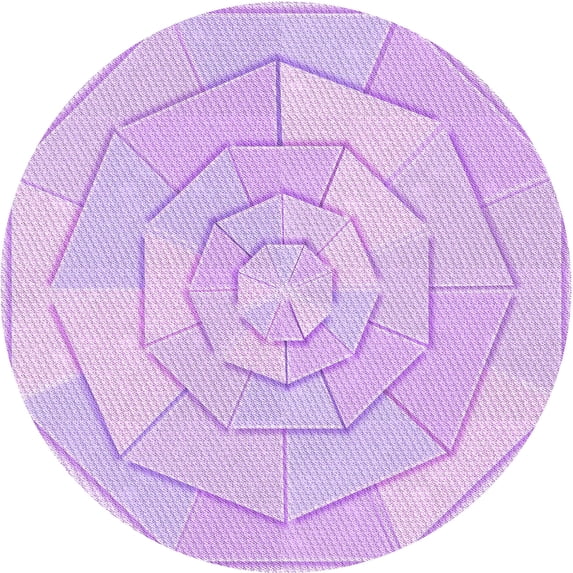 Ahgly Company Machine Washable Indoor Round Transitional Heliotrope Purple Area Rugs, 8' Round