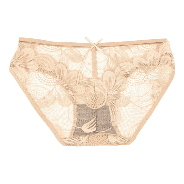 Gibobby Calzones para mujer sexy Tangas sexis para mujer, bragas de encaje, ropa interior con de perlas, calzoncillos con espalda en T, bragas de Bikini sexis(Beige,Talla única)