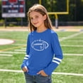 thumbnail image 4 of ITSAME Girls Long Sleeve T-Shirts, Round Neck Loose Fit Fashion Print Kids Fashion Leisure Tees Blue Size 9-10T, 4 of 6