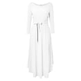 thumbnail image 4 of Vestido de manga larga con cuello redondo y bolsillos para mujer - Corte holgado informal, poliéster - Tallas L-XXXL, 4 of 8