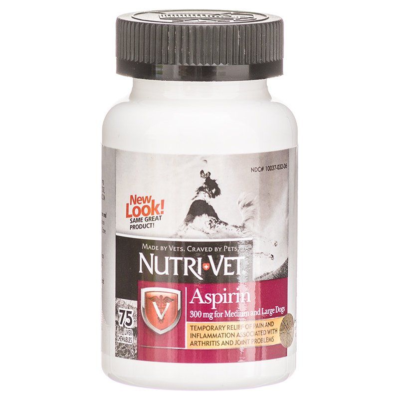 NutriVet Aspirin for Dogs Large Dogs over 50 lbs 75 Count (300 mg