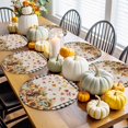 thumbnail image 3 of Fall Round Placemats Set of 4 Pumpkin Squirrel Place Mats Thanksgiving Woven Placemat Sunflower Maple Leaves Black Plaid Linen Circle Braided Table Mat for Kitchen Dining Table Party Decor 15 Inch, 3 of 9