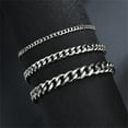 thumbnail image 5 of Hip Hop Stainless Steel Cuban Chain Bracelet For Women 3 5 7 mm Simple Stainless Steel Men Bracelet Gold Color Jewelry, 5 of 5