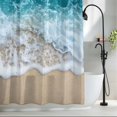 thumbnail image 2 of Summer Beach Teal Ocean Wave Shower Curtain for Bathroom, Nautical Seaside Water Ripple Waterproof Shower Curtains Washable Quick Dry with Hooks Bathtub Curtains 36x72IN, 2 of 9