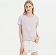 thumbnail image 4 of XBASW Womens T Shirt Summer Cotton Tops Short Sleeve Tees Solid Color Casual Undershirts for Womens S-3XL, 4 of 12