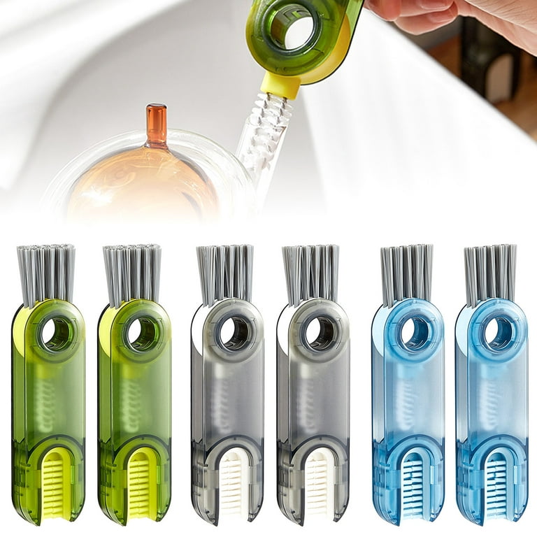 Retrok 6pcs Multifunctional Cleaning Brush Bottle Detail Brush Straw Cleaner  Tools 3 in 1 Multi-use Bottle Lid Groove Cleaning Brush Silicone U-Shaped  Brush for Cleaning Water Bottles 