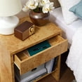 thumbnail image 5 of Hudson 1-Drawer Burl Wood Nightstand With Shelf, 5 of 10