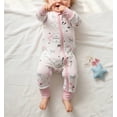 thumbnail image 4 of WIBACKER 3-24M Bamboo Viscose Baby Convertible Footie Pajamas, Sleep and Play Footed Zipper Sleeper for Baby Girls - Pink Puppy, 4 of 10