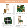 thumbnail image 4 of Green Christmas Santa and Snowman Seat Covers for Dining Room Chairs Set Of 6,Stretch Printed Washable Chair Seat Cover with Elastic Ties and Button,Removable Waterproof Couch Cushion Covers, 4 of 6