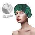 thumbnail image 2 of Kdxio Green Leave Fern Print Shower Cap for Women,Elastic and Reusable,Double Waterproof Layers Bathing Hat, 2 of 6