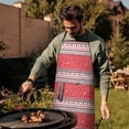 thumbnail image 3 of Red Christmas Striped Pattern Apron-Garden Aprons for Women with Pockets-Cotton Linen Waterproof Kitchen Cooking Gardening Aprons Adjustable for Kitchen,Cooking,BBQ and Salon 33"x27", 3 of 7