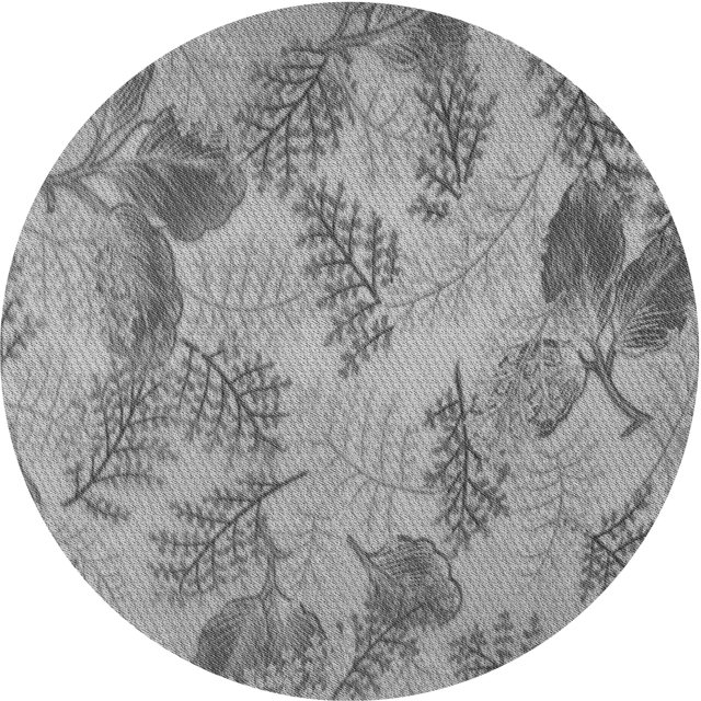 Ahgly Tapis Rond Lavable en Machine Intérieur Transitionnel Gris Nuage Gris, 8 Pieds Rond