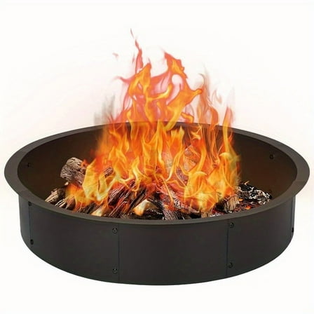 39 Inch Fire Pit Ring, Heavy Duty Steel Portable Circular Insert for Above or In-Ground Outdoor Bonfire