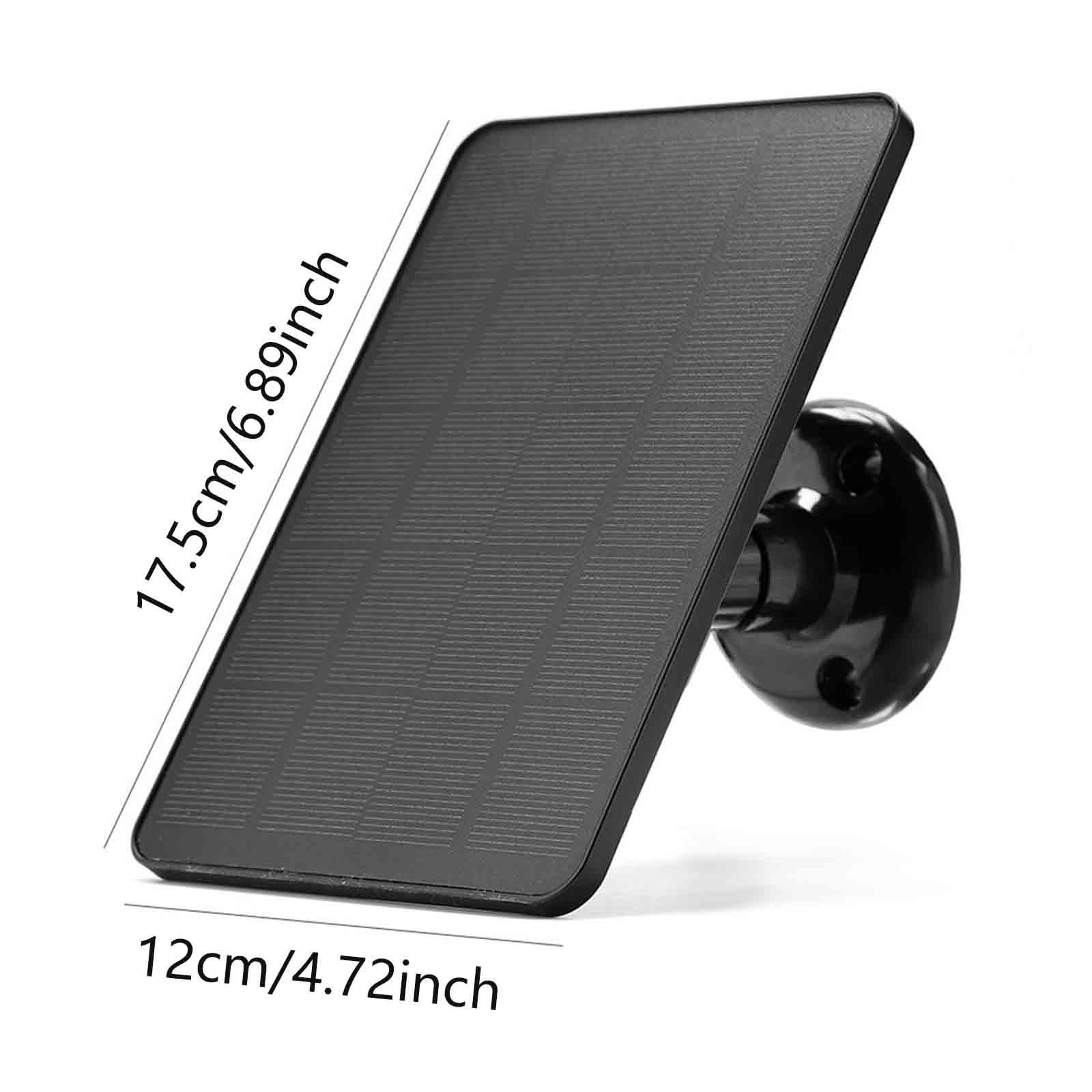 5W Solar Panels for Security Camera, Solar Panel with Micro USB & USB-C Port for DC 5V Outdoor Rechargeable Battery Camera, IP65 Waterproof, Adjustable Security Mount,