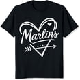 thumbnail image 2 of 100% Cotton Marlins Heart Arrow Design Women's Casual Summer Graphic T-Shirt, 2 of 5