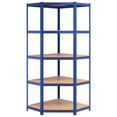 thumbnail image 2 of vidaXL 5-Layer Corner Shelf Blue Steel&Engineered Wood, 2 of 5