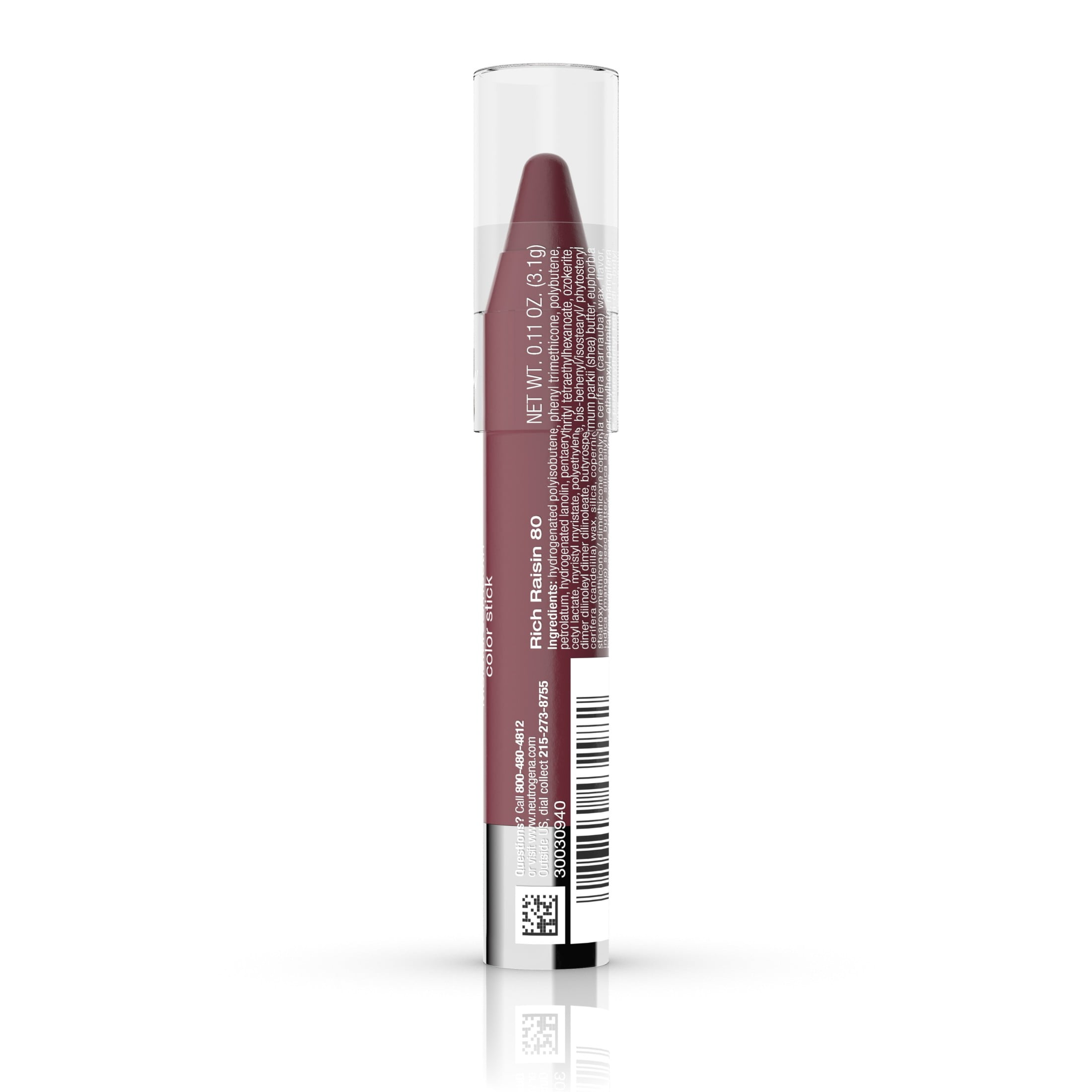 (2 pack) Neutrogena MoistureSmooth Color Stick, 80 Rich Raisin,.011 oz