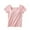Pink, variant on Lenpel Women's Going out Tops Fashion Summer Ribbed Short Sleeve Square Neck Slim T Shirts with Built in Bra Casual Basic Tees