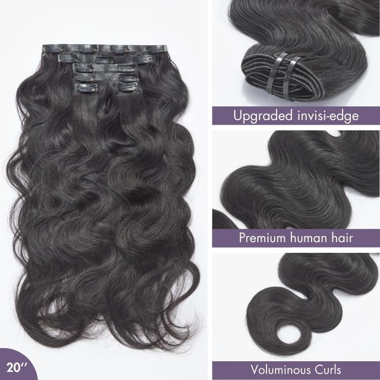 LUVME Straight / Body Wave / Kinky Curly / Yaki Straight / Kinky Straight / Messy Curly Clip in Hair Extensions Real Human Hair Pieces 135g 9pcs / 7pcs with Free Gift