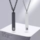 thumbnail image 2 of Vnox-Collar de barra personalizado para hombre, colgante de barra Vertical delgada gruesa de acero inoxidable mate, cadena cubana con inicial de LETRA DE A-Z, 2 of 4