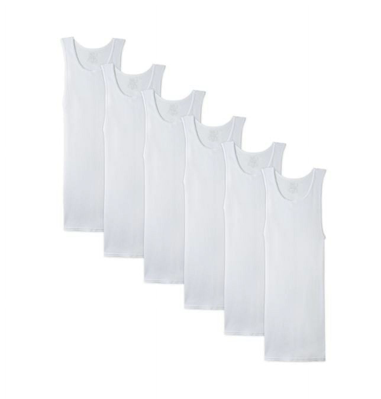 Fruit of the Loom Men's White A-Shirts 6 Pack, S