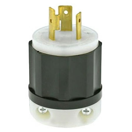 Lock Nema L6 20 Plug Leviton 2321 20 Amp, 250 Volt, NEMA L6-20P, 2P, 3W, Locking Plug, Industrial Grade, Grounding - Black-White ()