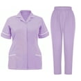 thumbnail image 2 of MLQIDK Womens Scrubs Plus Size Nurse Uniforms Stretchy V-Neck Scrub Pants and Tops Scrub Joggers Medical Scrub Sets Scrubs for Tall Women Purple XXL, 2 of 9