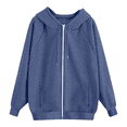 thumbnail image 6 of Plus Size Sweatshirt for Women Solid Color Zip up Hoodies Long Sleeve Fall Oversized Warm Sweatshirts Cozy Casual Hooded Jacket with Pockets, 6 of 7