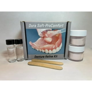 Perma Soft Denture Reliner Kit, 2 Pack, Soft Denture Reline Kit that  Secures Loose Dentures 