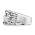 thumbnail image 4 of Auriga Fine Jewelry 925 Sterling Silver Amethyst and Diamond Ring for Women Size 8, 4 of 6