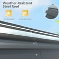 thumbnail image 5 of VEIKOUS 15' x 10' Outdoor Metal Carport, Heavy Duty Galvanized Steel Carport Canopy for Patio, Grey, 5 of 16