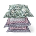 thumbnail image 2 of Amrita Sen Sea Garden Rose Suede Blown and Closed Pillow by Amrita Sen in Light Green Red Indigo, 2 of 4