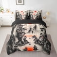 thumbnail image 2 of Castle Fairy Kids Oriental Ukiyoe Bedding Comforter Set,Black Red Queen Bedding Sets, 2 of 8