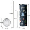 thumbnail image 5 of 20oz Dark Blue Christmas Santa Pattern Skinny Tumblers Stainless Steel Tumbler with Lid and Straw,Vacuum Insulated Double Wall Travel Tumbler Cups with Cleaning Brush for Coffee,Tea, 5 of 6