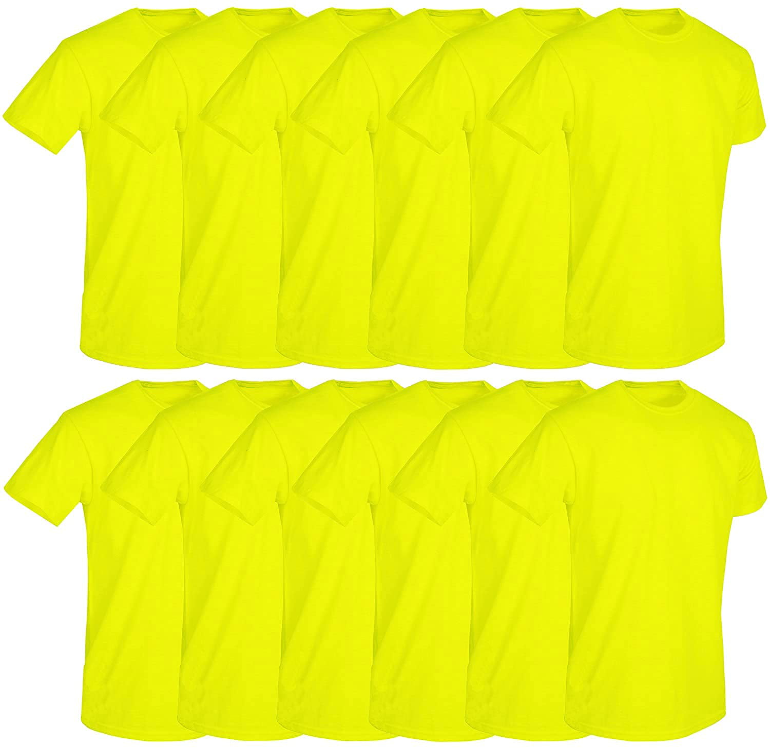 Mens Cotton Short Sleeve Lightweight T-Shirts, Bulk Crew for Guys, Bright Colors T-shirt (NEON, Large, l) - Walmart.com