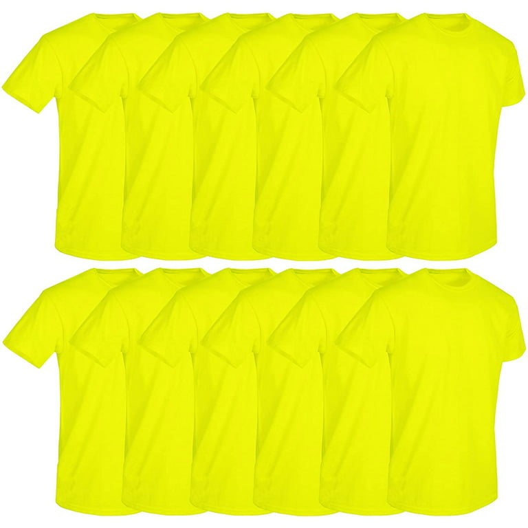 Mens Short Sleeve Lightweight T-Shirts, Bulk Crew for Guys, Solid Bright Colors T-shirt (NEON, 2X-Large, xx_l) Walmart.com