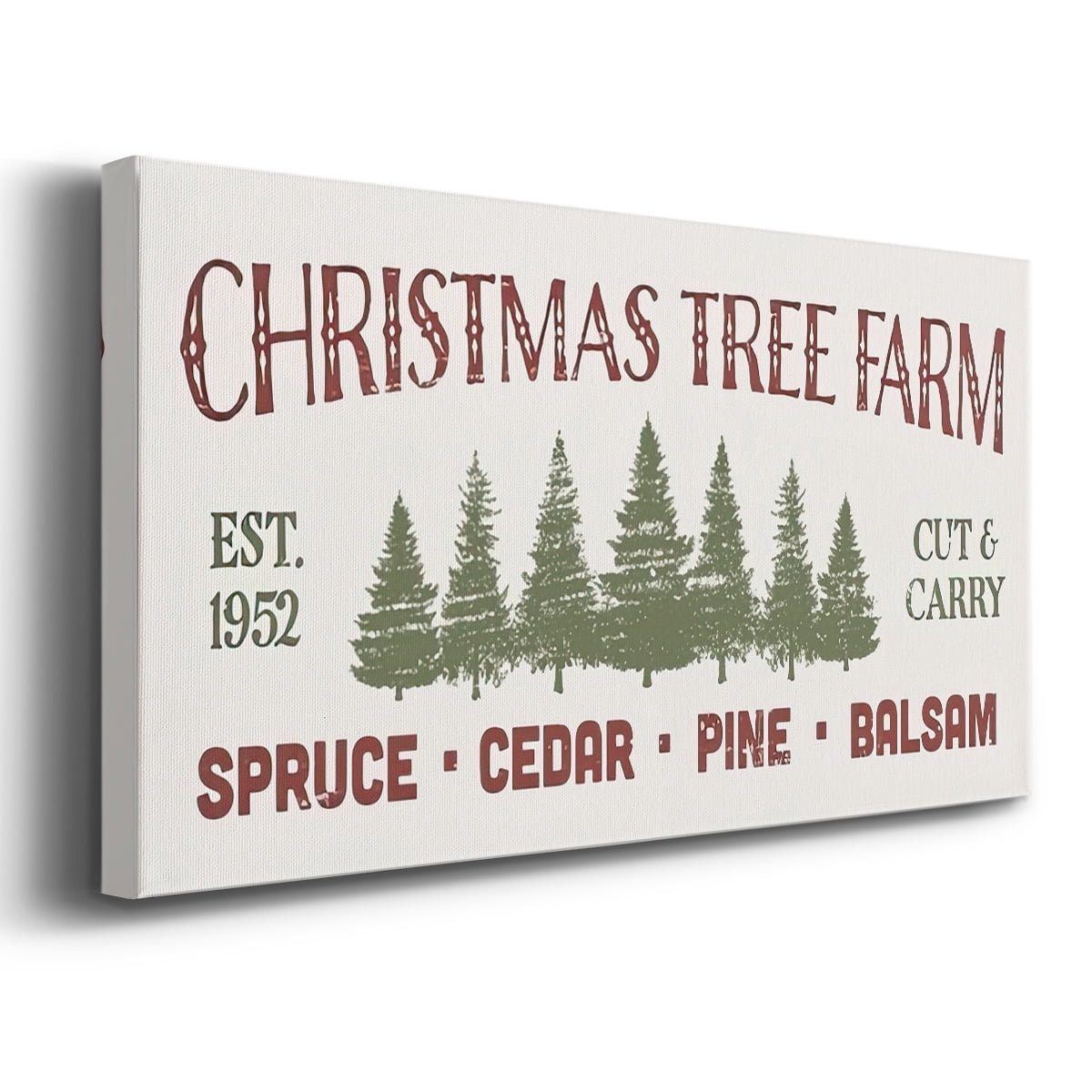 Christmas Farm Sign Collection D- Gallery Wrapped Canvas