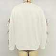 thumbnail image 6 of Valentine Tops for Women Long Sleeves Valentine Sweatshirt Trendy Bow Detail Shirts Plus Size Ladies Gift Tops White 2XL, 6 of 9