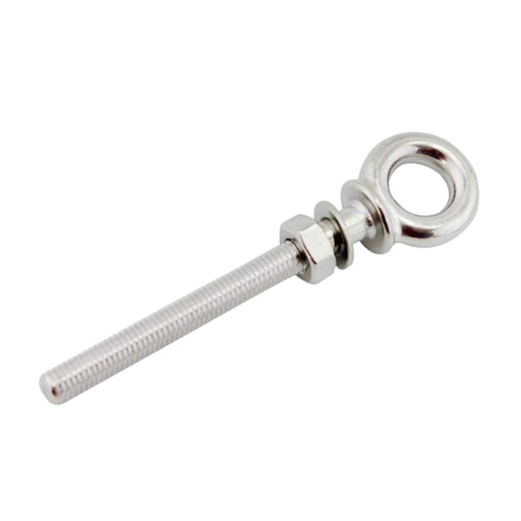 6mm x 60mm Stainless Steel Long Shank Eye Bolt with NYLOC LOCKING NUT and Washer 