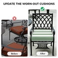 thumbnail image 5 of Outdoor Patio Cushion Covers 4 Pack Forest Green Stripes Patio Chair Cushion Covers with Ties and Zipper Modern Parallel Lines Waterproof Outdoor Seat Cushion Covers for Patio Furniture 22"x22", 5 of 9