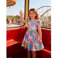 thumbnail image 4 of Lanbubble Toddler Girls Dress Summer Casual Sundress Ruffle Flutter Sleeveless Rainbow Unicorn Dresses 4-5 Years, 4 of 7