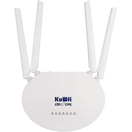 KuWFi 4G LTE Wireless WiFi Internet Router with SIM Card Slot 4pcs Non ...