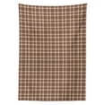 thumbnail image 2 of Tan and Brown Tablecloth, Old Fashioned Check Plaid Pattern Scottish Tartan Inspired Geometric Design, Rectangle Satin Table Cover for Dining Room and Kitchen, 52" X 70", Tan Brown, by Ambesonne, 2 of 2
